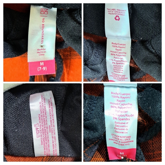 NOBO Vtg Y2K Women Med Pumpkin Plaid Hoodie Long Sleeve Button Front Fall Shirt - Picture 3 of 11